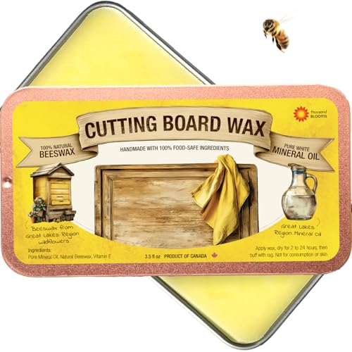 Cutting Board Wax 3.5 fl oz Food-Safe Made with Great Lakes Beeswax and Mineral Oil Wood Conditioner and Finish
