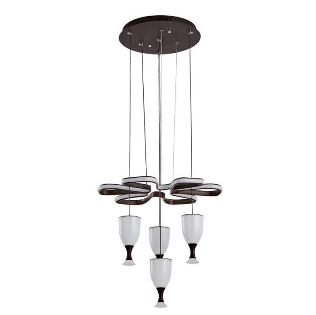Lustre LED au design minimaliste moderne acrylique marron pour salon