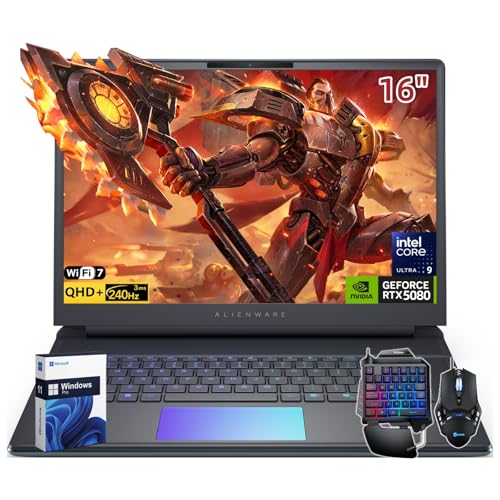 Image of Alienware 16 Area-51 Gaming Laptop, NVIDIA RTX 5080 16GB GDDR7, 16 inch QHD+ 240Hz Display, Intel Ultra 9 275HX(Beats i9), 4K Camera, WiFi 7, BT 5.4, 64 GB DDR5, 8 TB SSD, Windows 11 Pro