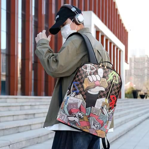 Cartoon Graffiti Backpack, Fashion Laptop Bag for Men & Women, Travel-Ready, Durable Travel/Work Backpack3