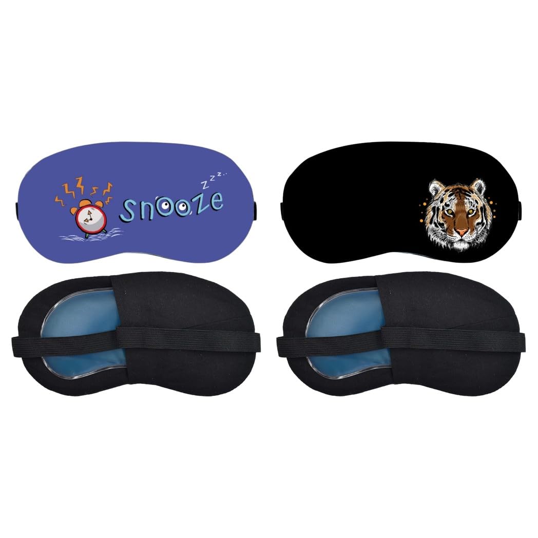 Aoxeria Snooze Alarm, Tiger Portrait Sleeping Eye Mask Combo, Soft Comfortable Light-Blocking Eye Cover for Women, Men & Kids, Reusable Blindfold for Night Sleep, Nap, Travel, Flight (Pack of 2)-image-31