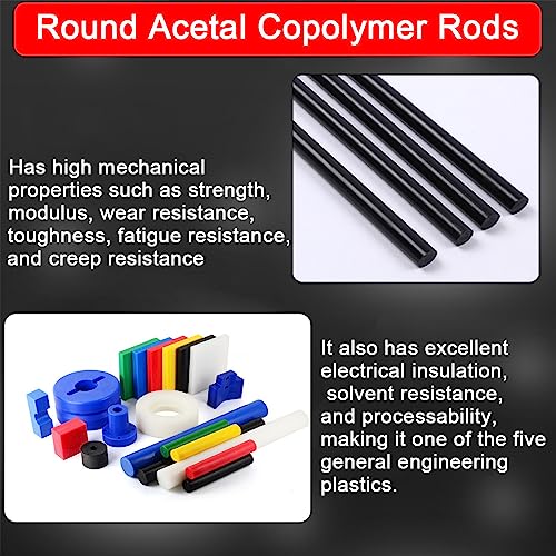Image of 4Pack Round Acetal Copolymer Rods - Dia 1 /2 inch (12.2mm) 12-Inch Length