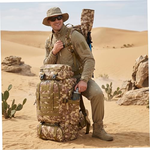 Mochila de camping de camuflaje de 56-75L grande e impermeable para hombre 2