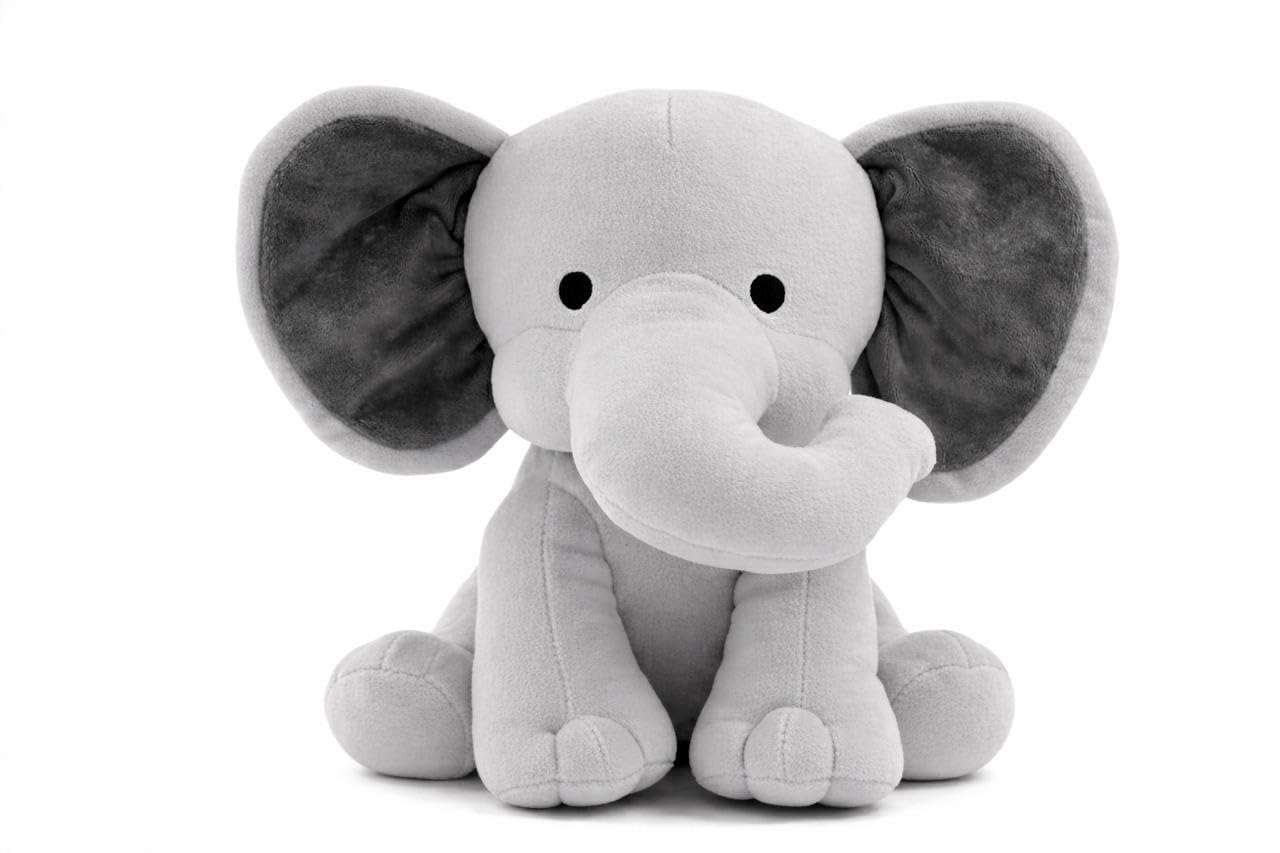 Cute Grey Elephant Soft Toy for Kids | Baby Safe Plush Stuffed Animal | Soft & Huggable Toy for Boys & Girls (25 cm)
