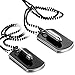 Flongo Men's Womens 2PCS Biker Alloy Bullet Army Dog Tag Pendant Necklace, 27.5 inch Chain