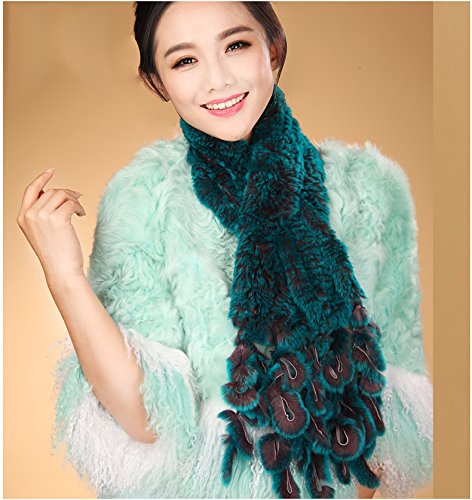 URSFUR Rex Rabbit Pull Through Scarf with Peacock Spike Multicolor2
