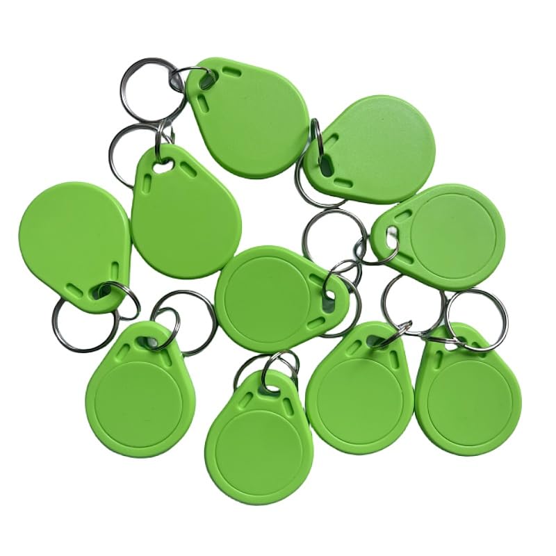 10pcs MF Classic 1K RFID Fob 13.56mhz ISO14443A Key for Hotel Door Entry Access Control... (green)