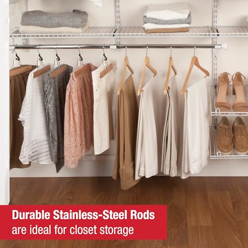 Image of Rubbermaid Configurations Custom Closet Kit 6-10 Ft. Adjustable Metal Wire Shelving White Finish Expandable Organization System Hardware Included for Home Closet /Pantry /Laundry /Mudroom