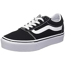Vans Ward Platform Canvas – Scarpe da Ginnastica Basse Donna, Nero ((Canvas) Black, White 187)