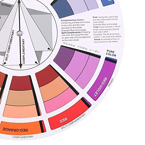 Image of deziine 1 PCS BIG Color Wheel Card ? A Handy Color Mixing Guide for Students, Amateurs and Professionals ? Definitions, Color Relationships, Color Wheel and More(9.4INCH), Multicolor