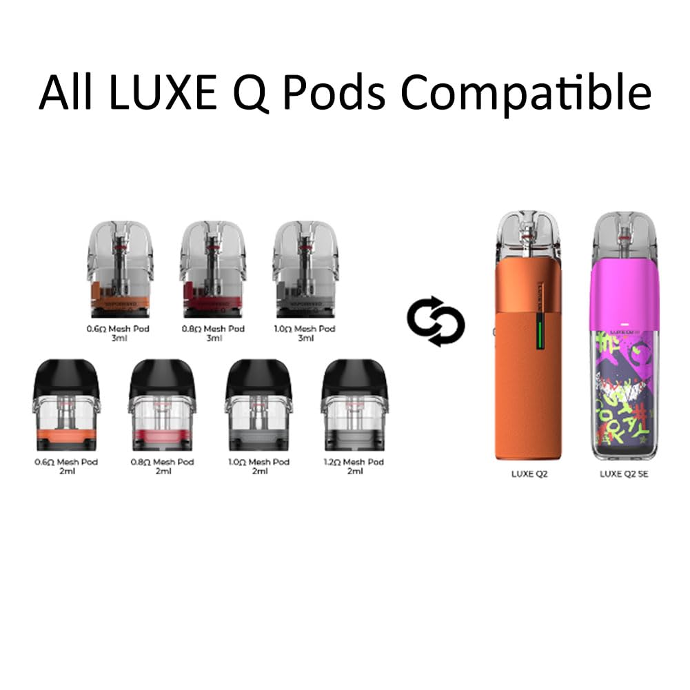 Luxe Q2 SE Kit | Vaporesso Original LUXE Q2 SE Vape Kit Built-in 1000mAh Battery with LUXE Q Cartridge 2ml 0.8ohm Mesh Pod Electronic Vaporizer for Cigarettes No Nicotine No Liquid : Luxe Q2 SE Kit | Vaporesso Original LUXE Q2 SE Vape Kit Built-in 1000mAh Battery with LUXE Q Cartridge 2ml 0.8ohm Mesh Pod Electronic Vaporizer for Cigarettes No Nicotine No Liquid :
