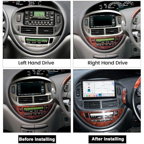 Radio GPS de 9'' con Android Auto y CarPlay para Estima 2000-2005 2