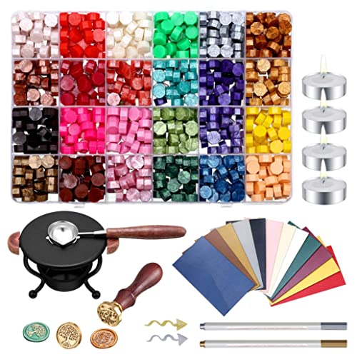 Coffret tampons cire classiques vintage de 742 pièces à offrir aux passionnés de papeterie