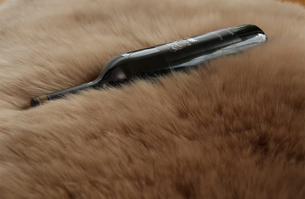 Grand tapis en peau de mouton véritable pour salon, chambre à coucher, jeté doux 100 % peau de mouton véritable (150 x 200 cm), confortable et luxueux (couleur : 1)