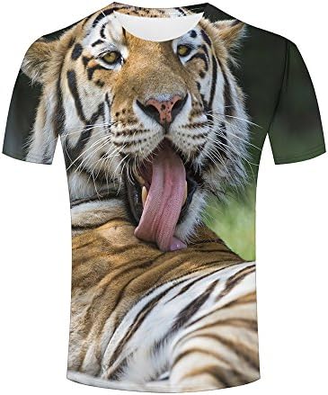 Pete Allan 3D t-Shirts For Men Tiger Licking Its Hair Graphic Creative Unisex Cool Tees Tops S