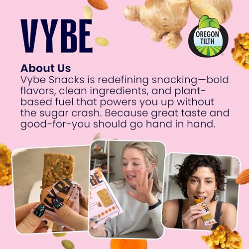 Vybe Snacks Barra de Nutrición Sabores Túrmerico Jengibre miniatura 5