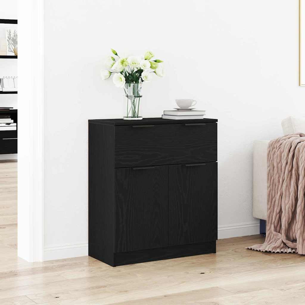 vidaXL Credenza Rovere Nero 60 x 30 x 70 cm Legno Multistrato, Sideboard Moderno, Rettangolare, Legno ingegnerizzato, arredo Funzionale, Soluzione Elegante per la Sala da Pranzo