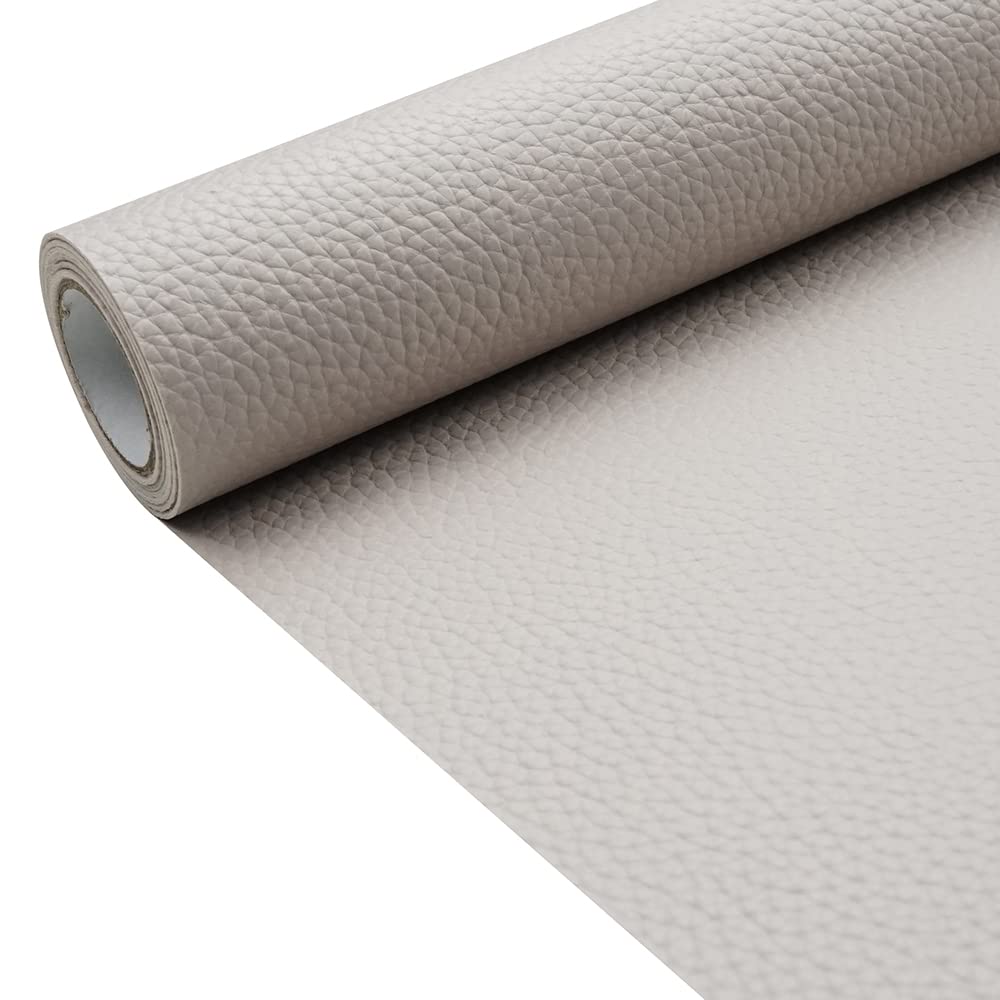 Amazon.com: Light Gray Litchi Texture PU Fabric Leather 11.8x53.14