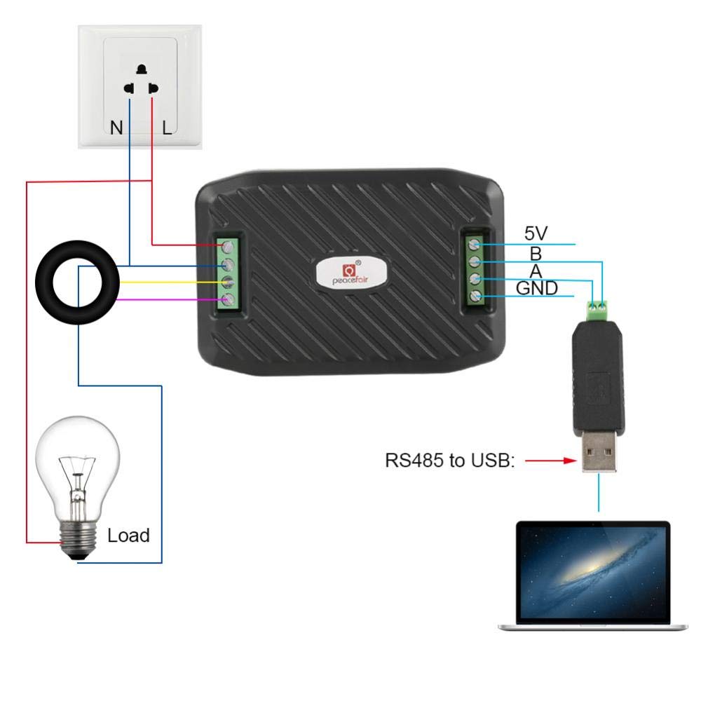 Misuratore Di Potenza Digitale PZEM-016 100A - Wattmetro Con USB E CT Aperto Per Monitoraggio Consumi - Foto 7