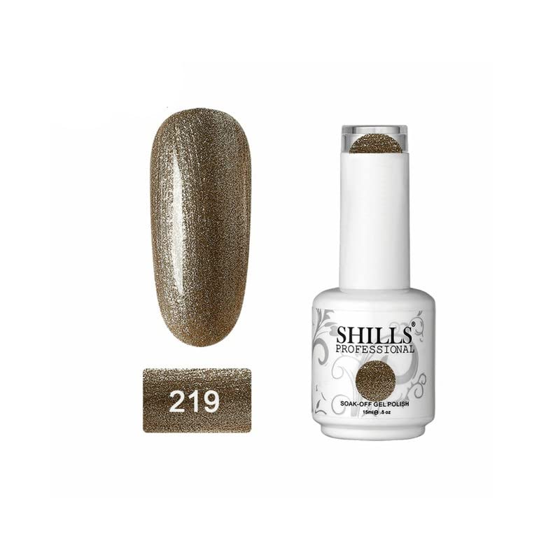 Image of SHILLS PROFESSIONAL UV /LED Soak Off Gel Polish (Gel Nail Polish) Nail Art Nail Polish Color Shade 219, Glossy Finish, 15ml