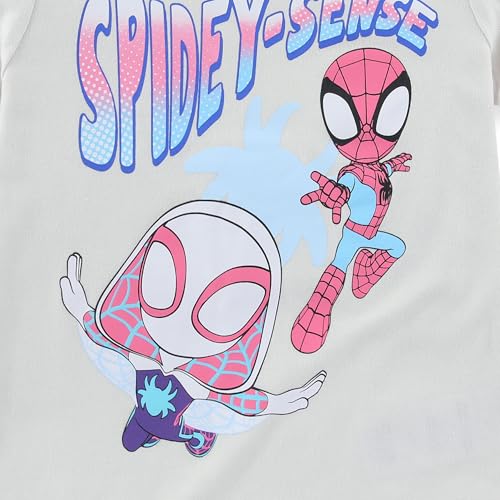Image of Marvel Spider-Gwen Spider-Man Girls Short Sleeve T-Shirt and Shorts Set for Toddler to Big Kids