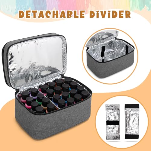 Image of BAFASO Acrylic Paint Organizer Holds 24 Bottles of 2 fl.oz, Storage Case with Tools Section, Gray