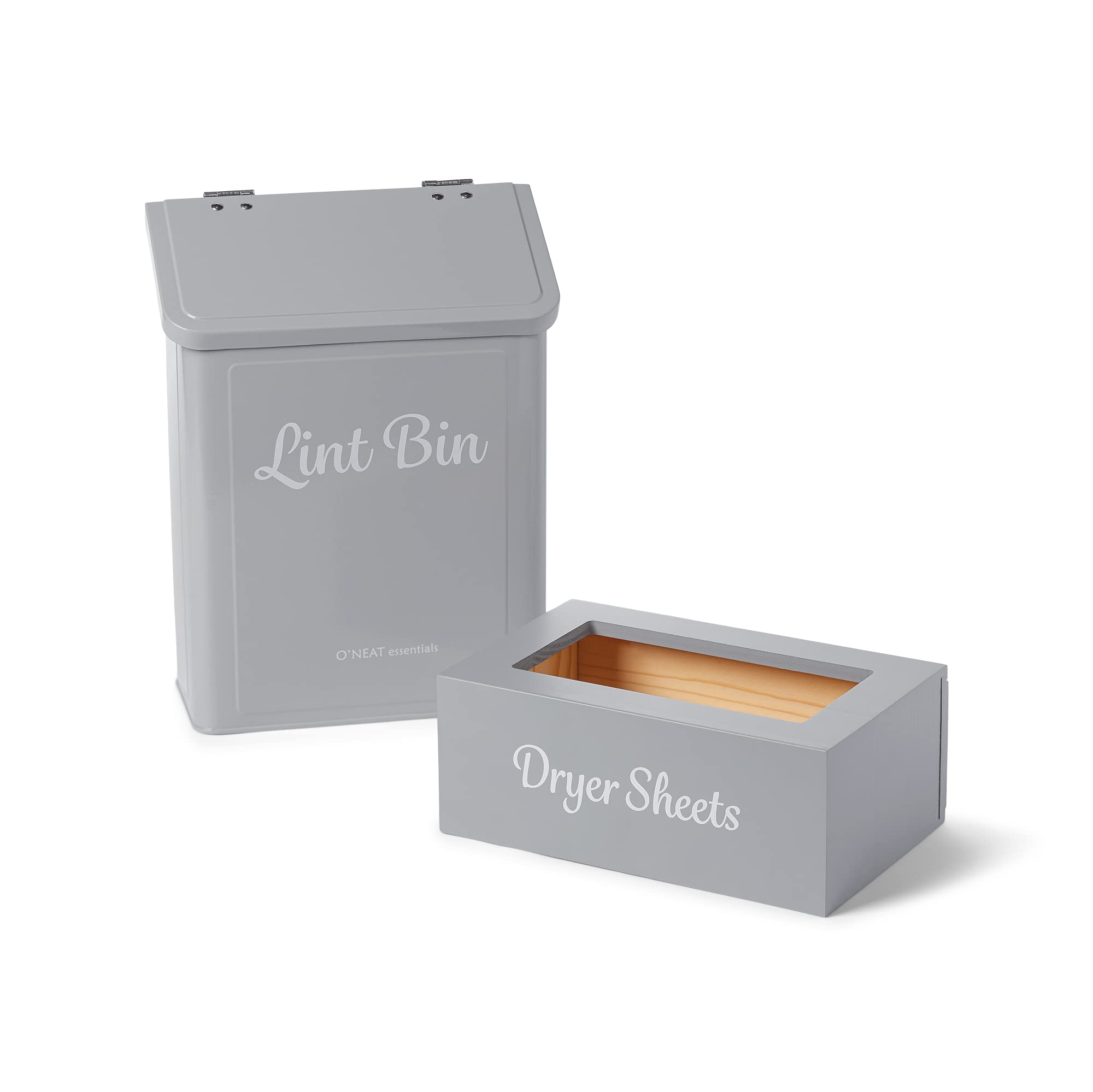 Buy Metal Lint Bin with Lid & Dryer Sheet Holder Set Fabric Softener