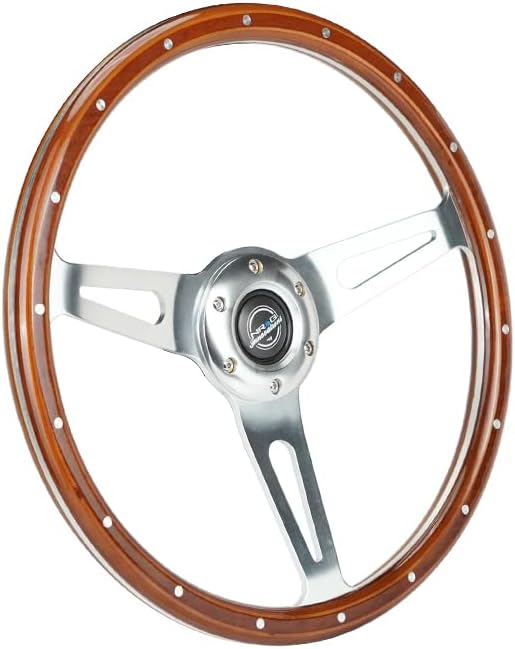 Miniatura 2 de NRG Innovations NRG-RST-363SL - Volante de madera oscura reforzado, 14.173 in, centro de 3 radios en cromo