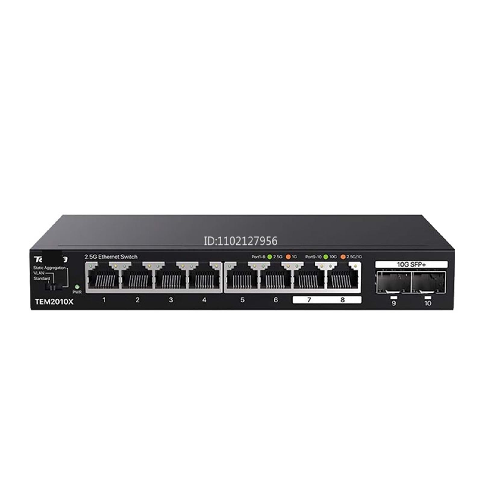 Switch di rete a 8 porte 2.5G Cat Stick Gigabit LAN Splitter Hub NAS 10000Mbps Interrupteur 2x10G SFP Switch (10 porte aggiungere spina UK)