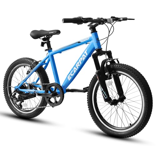 Image of Ecarpat 20 inch Kids Mountain Bike for Boys Girls 7-15 Years Old, All Terrain Mountain Bikes 7-Speed with Mechanical Disc Brakes Front Suspension, Mountain Bicycle Gift for Boys and Girls
