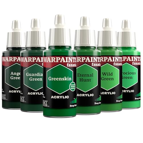 The Army Painter, Warpaints Fanatic Flexible Triad: Deep Greens, 6 x 18 ml acrylic paints - Miniature quality hobby paint for Dungeons and Dragons (DnD) & Warhammer Miniatures