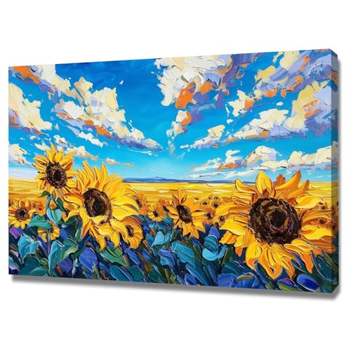 Art mural grand tournesol pour salon et cuisine moderne affiche 50x70cm