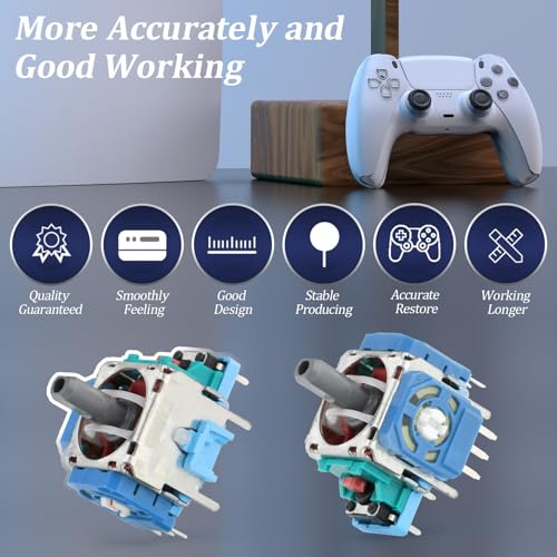 for PS5 Analog Stick Replacement for Sony PlayStation 5 PS5 Joysticks Replacement 3D Joystick Sensor Module Thumbstick Controller Accessory Part with Kit(4Pack) - Thumbnail 4