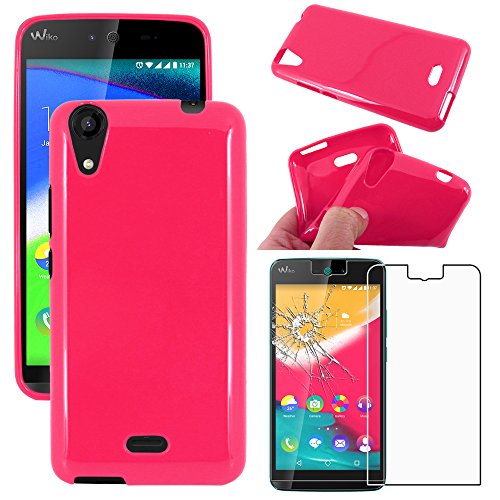 ebestStar - Coque pour Wiko Rainbow Jam 4G, Etui Protection Silicone Antichoc, Souple Slim, Rose + Verre Trempé