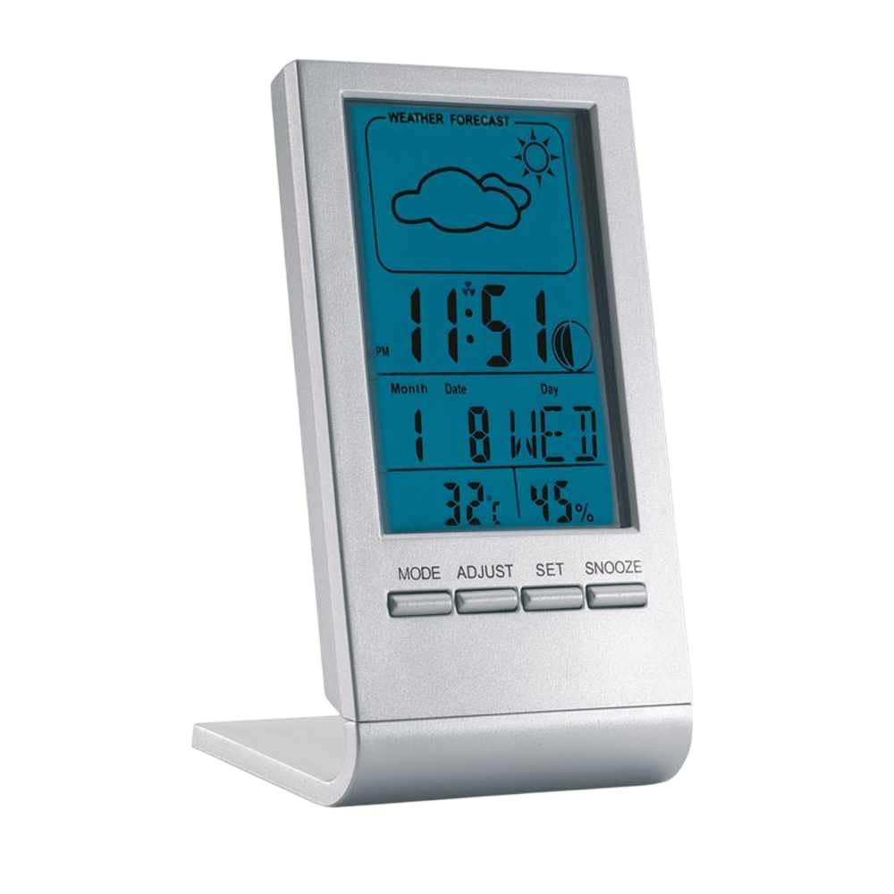 Midocean Silver Sky Digital Desk Clock (10.5Cm X 5.5Cm X 5Cm) (Silver)