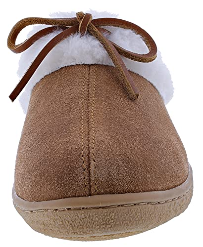 Clarks Women's Sydney Indoor Outdoor Faux Fur Slippers (10 M US, Cognac Cow Suede)3