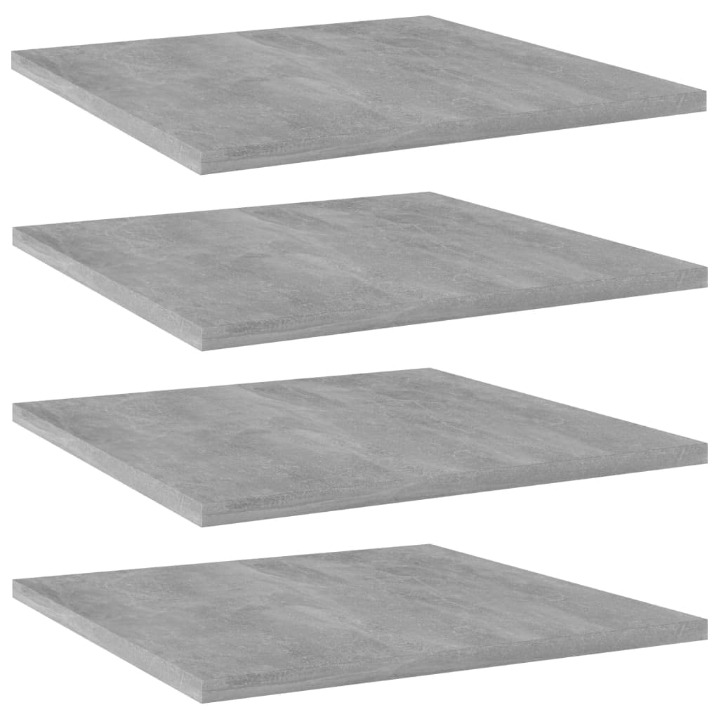 vidaXL 4x Wall Shelf Boards Shelf Panels Extra Shelf Furniture Bookcase Plates Bookrack Wall Shelf Panel Study Room Concrete Grey Engineered Wood โ image 1