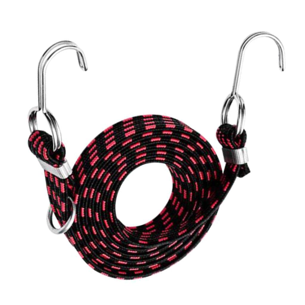 2xRed Motorcycle Bike Cargo Luggage Helmet Rope Strap Elastic- 100-300cm 300cm| Sports Equipment | Outdoor Sports Gear | Exercise Gear