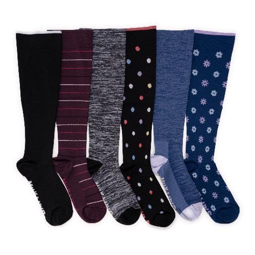 MUK LUKS Men's 3 Pack Nylon Compression Knee-high Socks