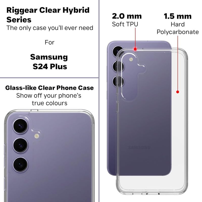 Image of Case Creation New Samsung S24 Plus Premium Imported 0.3mm Crystal Clear Totu Silicone Transparent Flexible Soft Corner Protection with TPU Slim Back Case Color Cover for S24 Plus