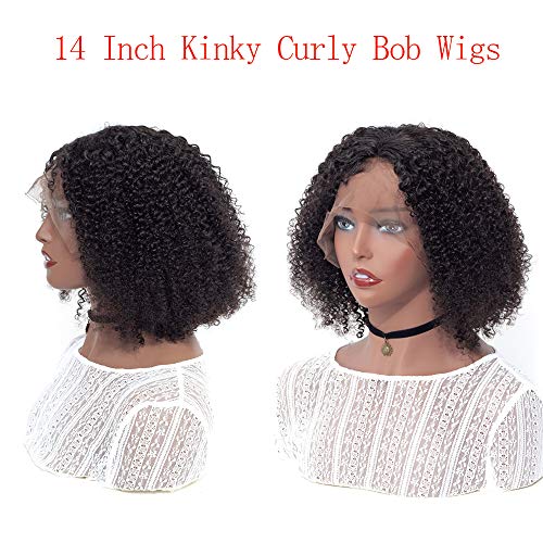 image for BLY Short Curly Bob Wigs Brazilian Virgin Human Hair Lace Front Wigs K