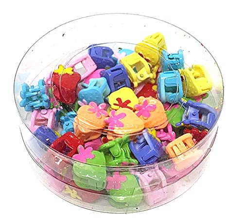 48 Pcs Mini Hair Clips Colorful Plastic Hair Claws Pins Clamps for Baby Girls and Women (STRAWBERRY)
