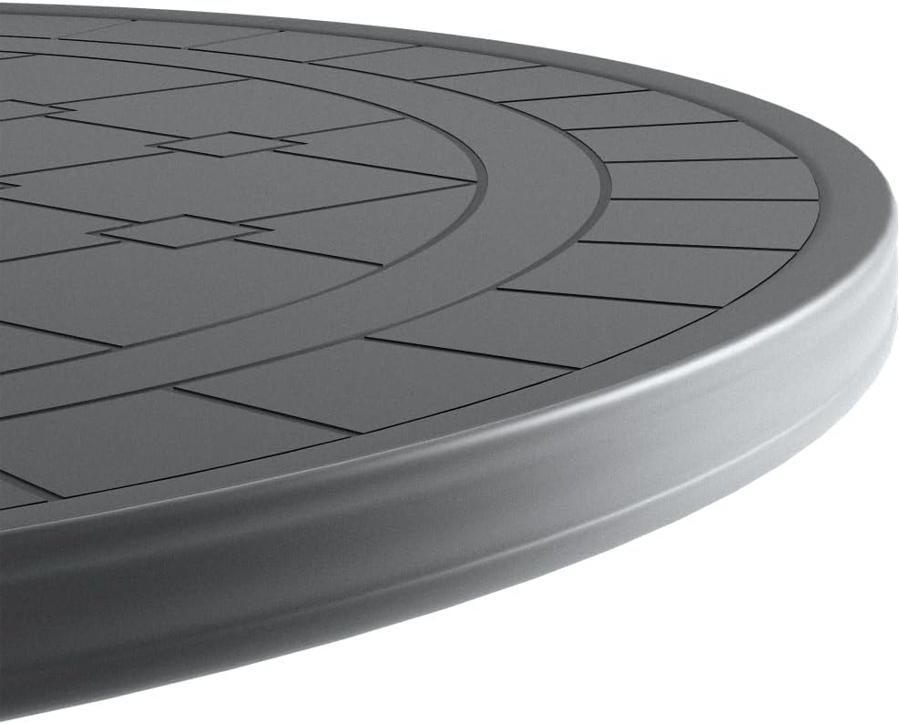 Cast Aluminum Patio Furniture Set for Outdoor Living Spaces with Black Frame and Off-White Cushions