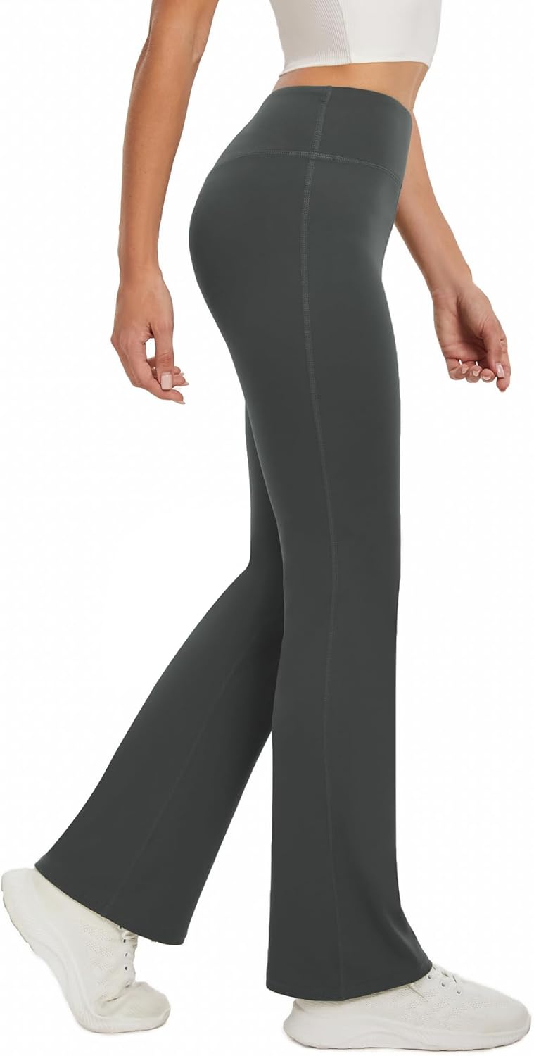 Women's Flare Yoga Pants High Waisted Flared Leggings Bootcut Workout Bell Bottoms Leggings Tummy Control - Image 2