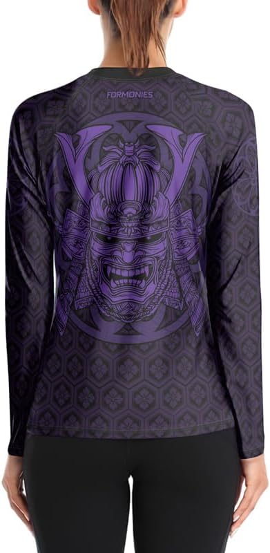 FORMONIES Women’s MMA Rash Guard – Samurai Compression Long Sleeve Base Layer for BJJ Combat Training