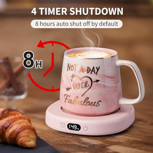 LOUTYTUO Coffee Mug Warmer with Mug Set