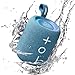 Tribit Portable Bluetooth Speaker StormBox Mini+, 12W Shower Speaker with 360°Surround Sound, 12H Playtime, Custom EQ, BT5.4, IPX7 Waterproof, RGB Lights, Type-C, AAC/SBC, TWS, Party/Beach/Gift (Blue)