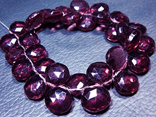 Quartz Rhodolite perles coeur 11mm pour création bijoux et collier DIY