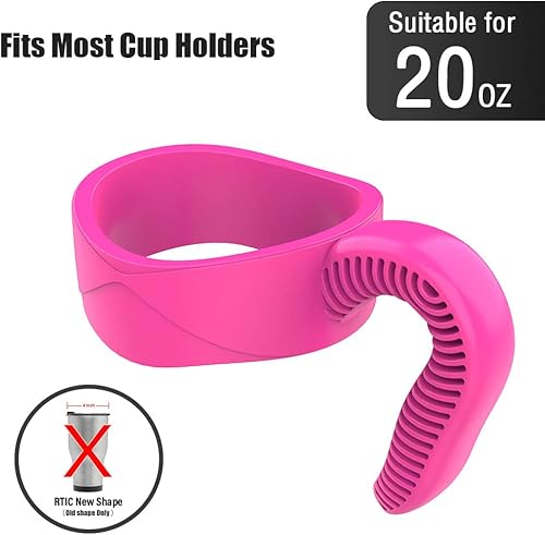 Miniatura 2 de El mango del vaso se adapta a vasos Yeti de 20 onzas, OZARK TRAIL, Rambler (solo asa, taza no incluida) (rojo rosa)