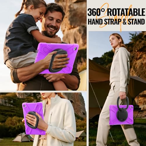 Coque Samsung Galaxy Tab A11 Plus violette antichoc avec support rotatif et écran intégré 11" - 7